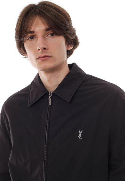 ysl harrington jacket black|Yves Saint Laurent vintage black harrington jacket .